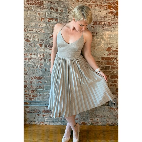 Anthropologie Dresses & Skirts - NWT Anthropologie Elevenses Metallic Pleated Dress
